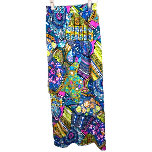 Vintage 🌸 60s Psychedelic Wrap Skirt - Picture 1 of 1